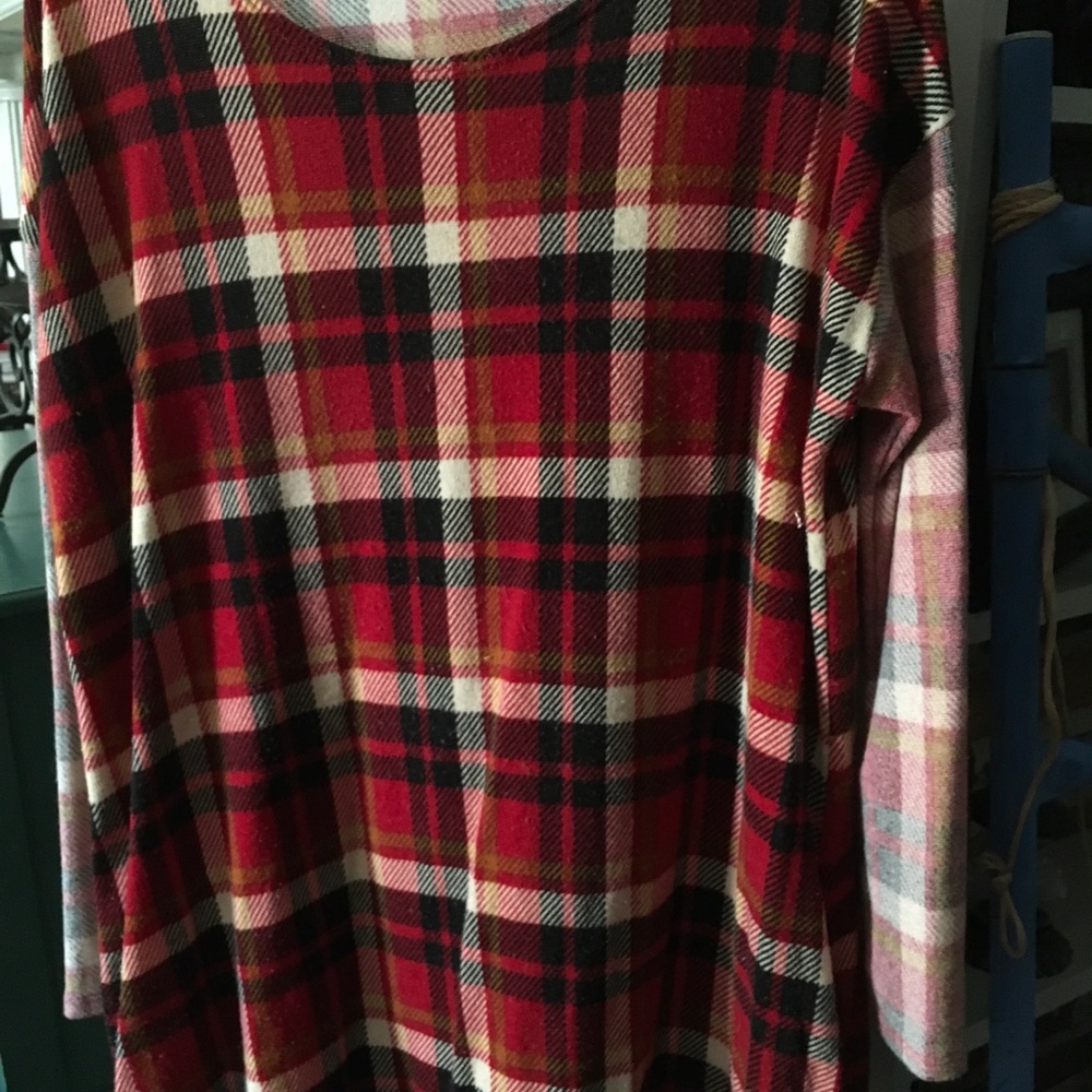 Plaid tunic sweater